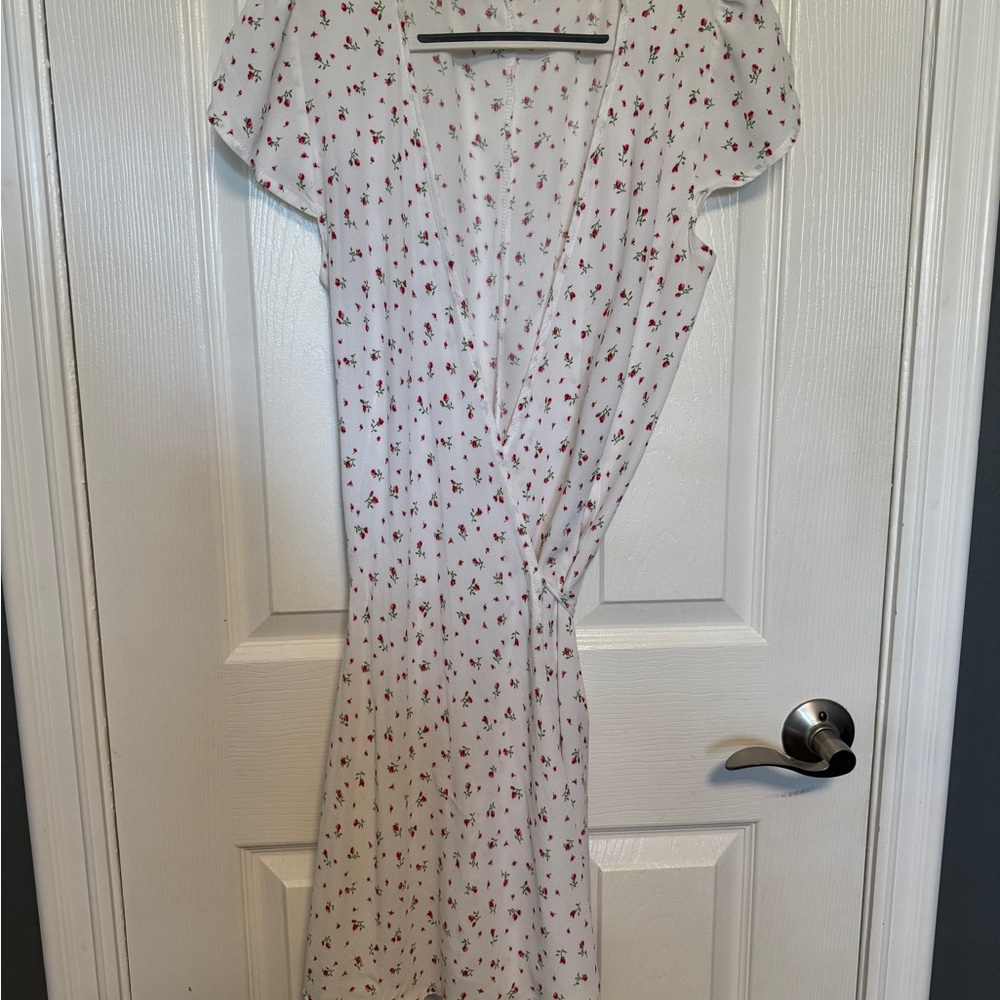 Brandy Melville White Floral Midi Dress